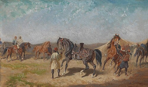 Nordafrikanisches Reiterlager, 1902, Alexander Bensa