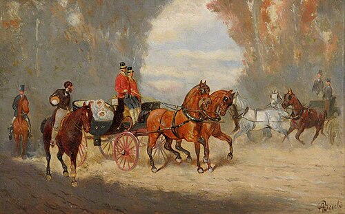 Carriages in a Park, 1887, Alexander Bensa