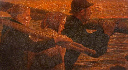 Figures Looking over a Seascape, , Alfred Wahlberg
