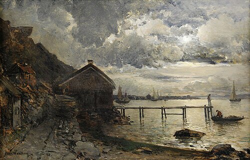 Moonlight, Fjällbacka, 1880, Alfred Wahlberg