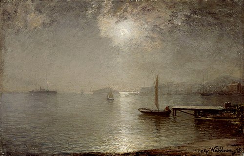 Maritime Landscape in Moonlight, 1888, Alfred Wahlberg