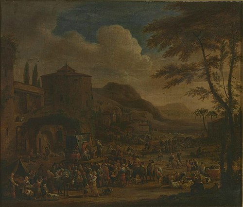 Markt in Italië, 1650, Adriaen Frans Boudewyns