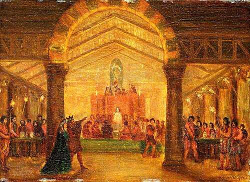 Scene from 'Macbeth' by William Shakespeare, 1853, Alfred Elmore
