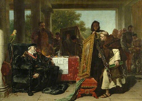 The Emperor Charles V at Yuste, 1856, Alfred Elmore