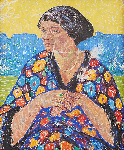 Frau im Blumenkleid, , Alfred Helberger