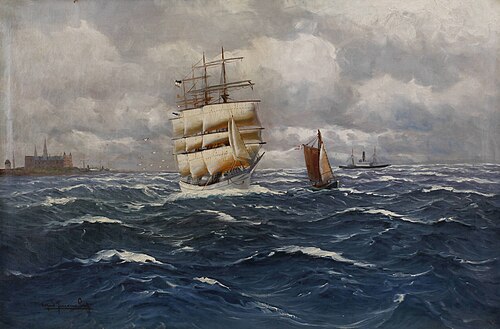 Four-master on the high seas, 1910, Alfred Jensen