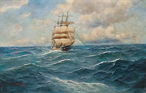 Dreimaster auf hoher See, , Alfred Jensen