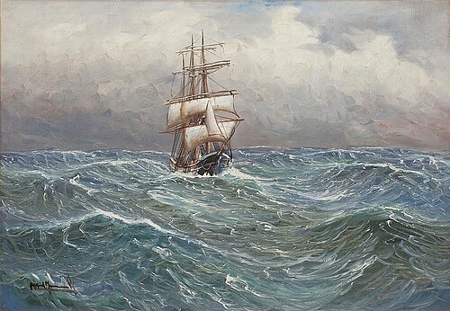 Ships motif (2), 1850, Alfred Jensen