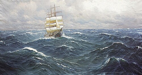 Viermastbark auf hoher See, , Alfred Jensen