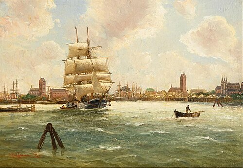 The port of Wismar., 1906, Alfred Jensen