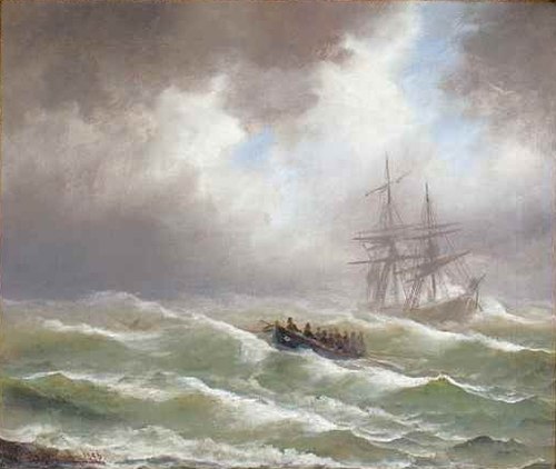 Schiffsuntergang in tosender See, 1895, Alfred Jensen