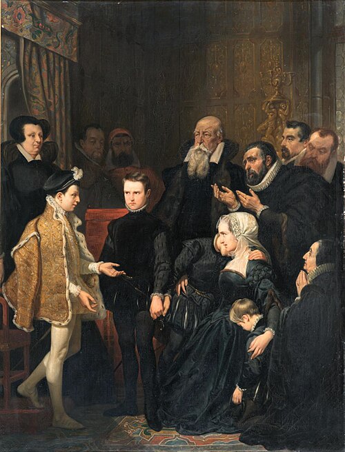 Anne d'Este, femme du duc de Guise, vient à la cour de Charles IX, 1837, Alfred Johannot