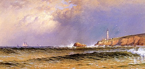Coastal Scene with Lighthouse, 1875, Alfred Thompson Bricher