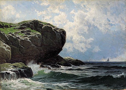 Rocky Head with Sailboats in Distance, 1891, Alfred Thompson Bricher