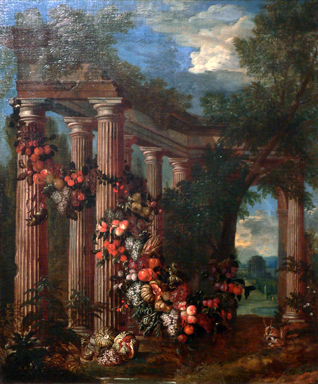 Architectural Scene with Still Life, 1694, Jan Pauwel Gillemans II