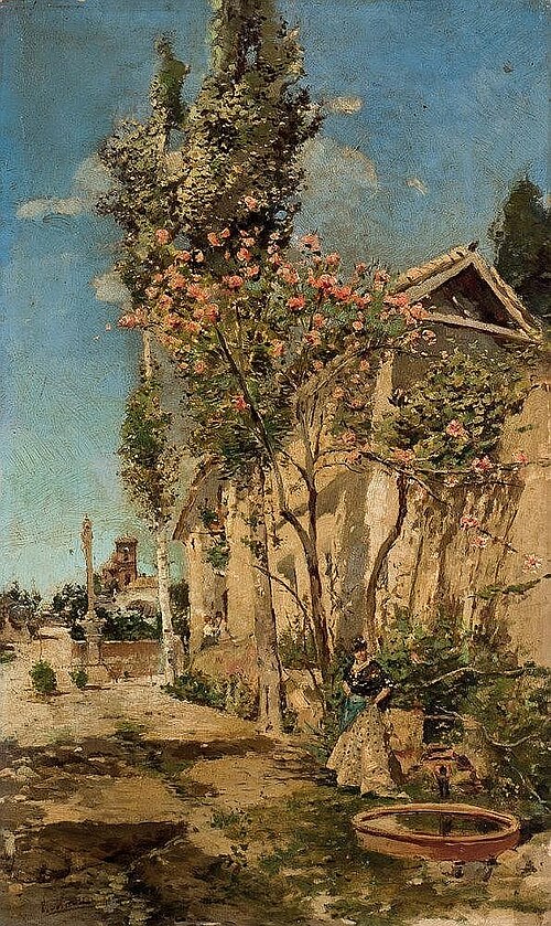 Granada landscape with Lady, 1919, Tomás Martín Rebollo