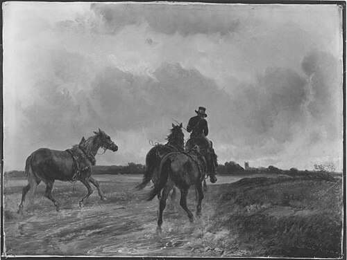 Thurn- und Taxis'scher Postillion auf dem Heimweg, 1858, Alois Bach