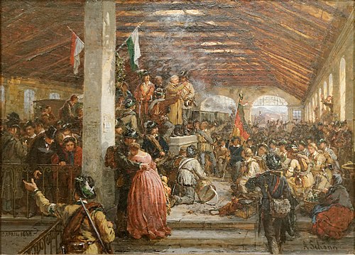 Adieux des volontaires partant pour l'Italie le 3 avril 1848, , Alois Schönn