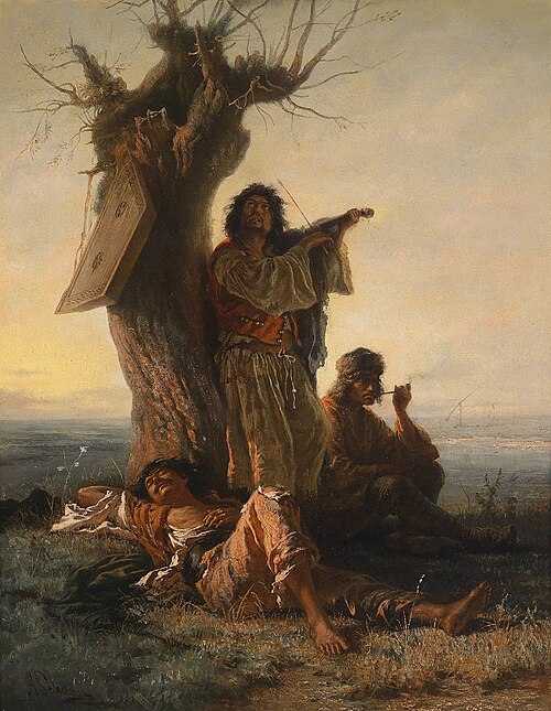 Gypsies resting, , Alois Schönn