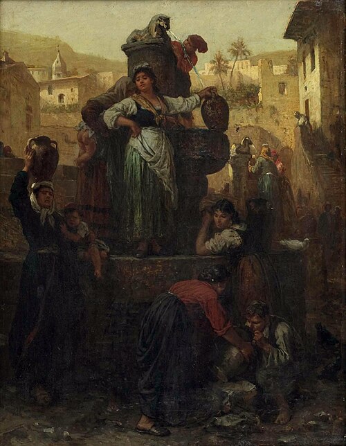 Am Brunnen einer mediterranen Stadt, 1897, Alois Schönn