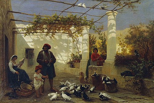 In einer italienischen Pergola, 1872, Alois Schönn