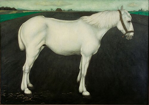 White horse on farmland, 1917, Jan Mankes