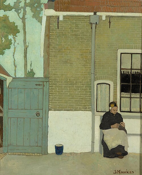 Woman in front of her house, 1914, Jan Mankes