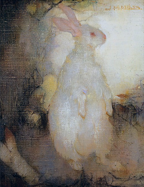White rabbit, standing, 1910, Jan Mankes