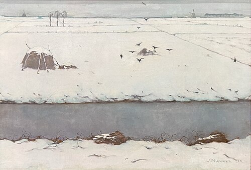 Snow landscape with trench, 1913, Jan Mankes