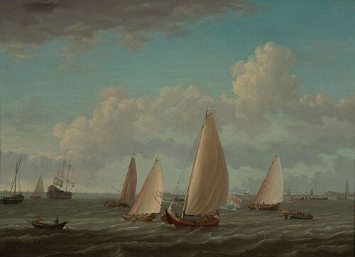 Scheepvaart op het IJ te Amsterdam, 1725, Adam Silo