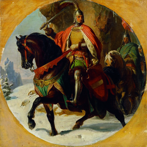 Battle of Albrecht I. over the Semming 1292, 1868, Karl von Blaas