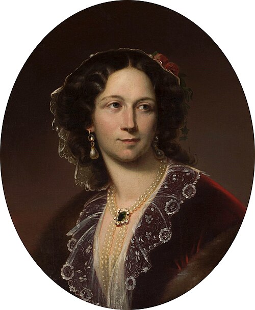 Portrait d'Aleksandra Potocka (1818-1892) en face., 1852, Karl von Blaas