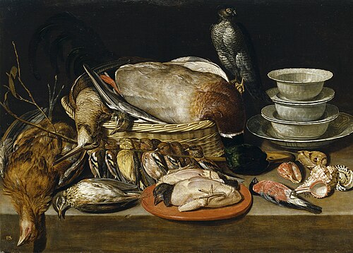 Game piece with poultry, 1611, Clara Peeters