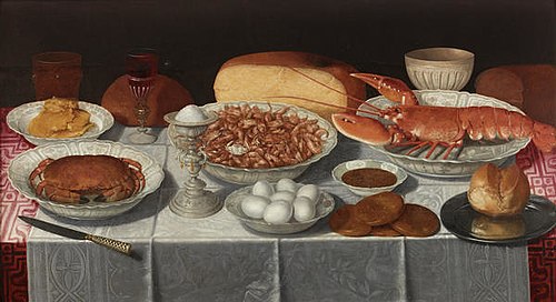 Still life with Shellfish and Eggs, 1630, Clara Peeters