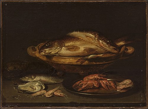 Still Life with Fish and Shellfish, 1700, Clara Peeters