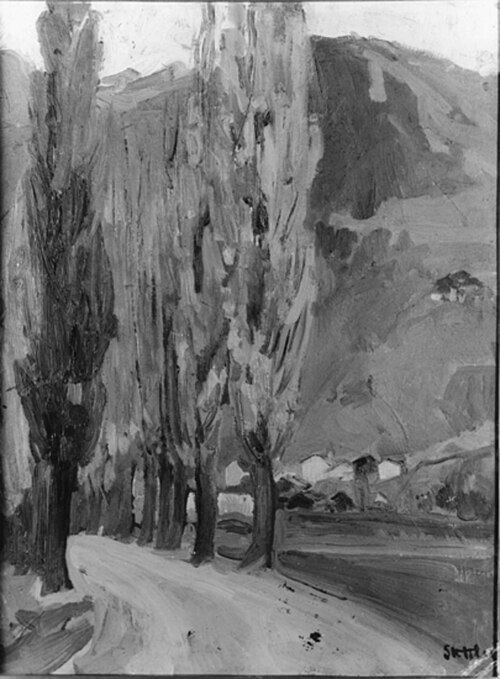 Pappelallee im Wallis, 1929, Martha Stettler
