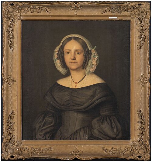Portret van Anna Ida Hamerster Dijkstra- Beekkerk, 1854, Johan Joeke Gabriël van Wicheren