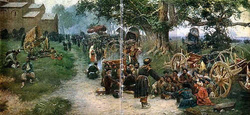Khevsurs at the Alaverdoba festival, 1899, Guiorgui Gabachvili