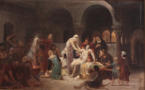 Sainte Elisabeth de Hongrie soignant les malades, 1883, Pierre Auguste Cot