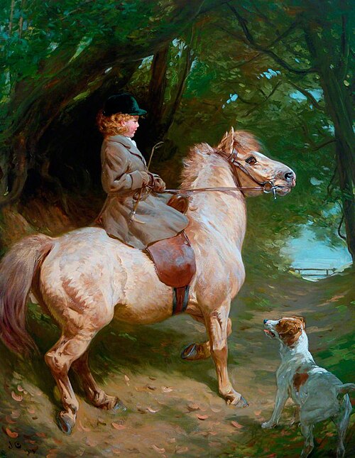 A Morning Ride, the Yellow Sheltie, 1913, John Charlton