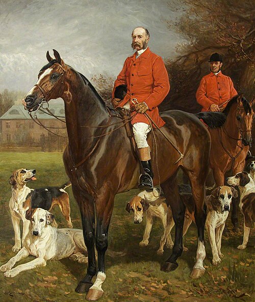 Godfrey Charles Morgan, 2nd Baron, Viscount  Tredegar (1831-1913) with his Huntsman, Mr Charles Barr, 1884, John Charlton
