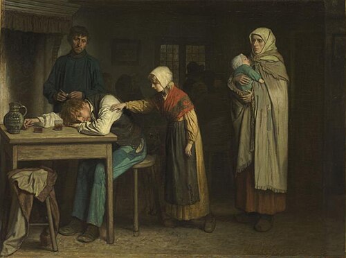 Scène de cabaret, 1856, Charles de Groux