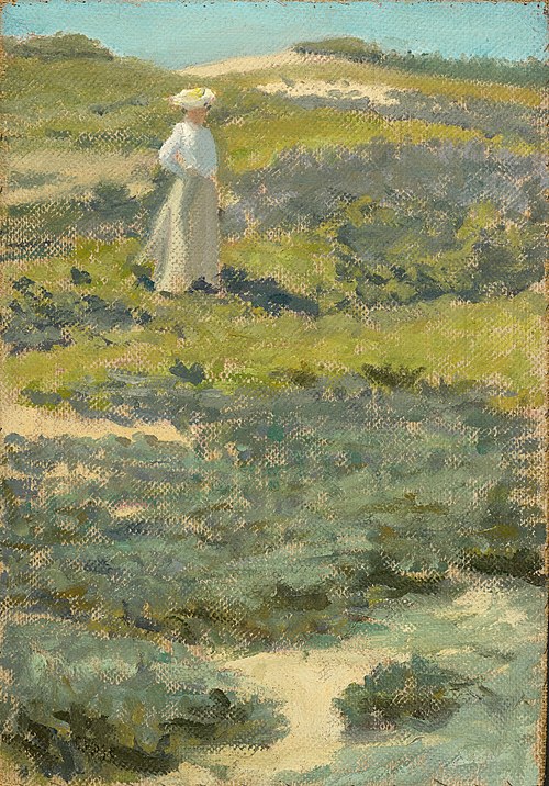 Woman Standing in a Landscape, , William Merritt Chase
