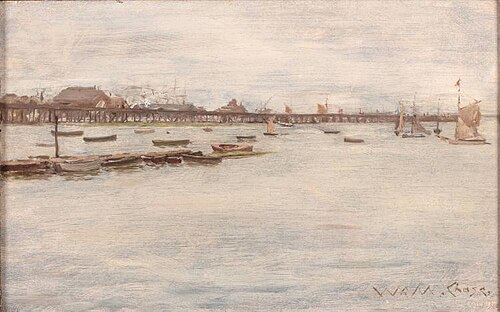 The Boat Harbor (Gowanus Pier), 1888, William Merritt Chase