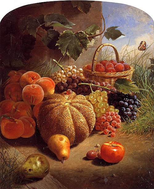 Still life with fruit, 1871, William Merritt Chase