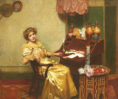 Girl at a Bureau, , William Merritt Chase