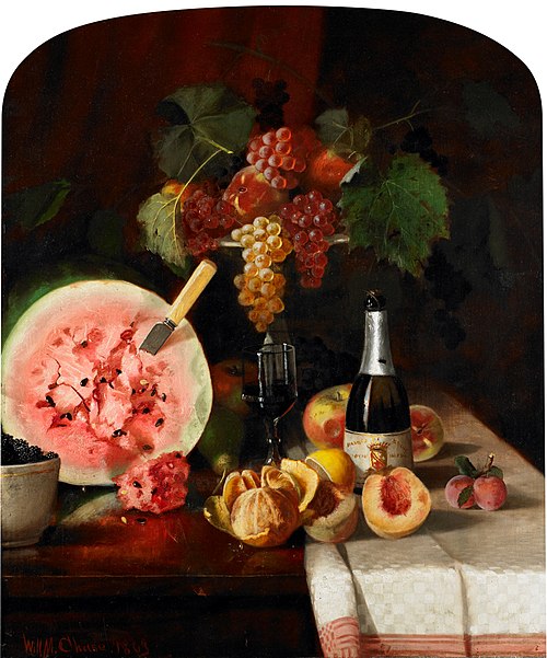 Still Life with Watermelon, 1869, William Merritt Chase