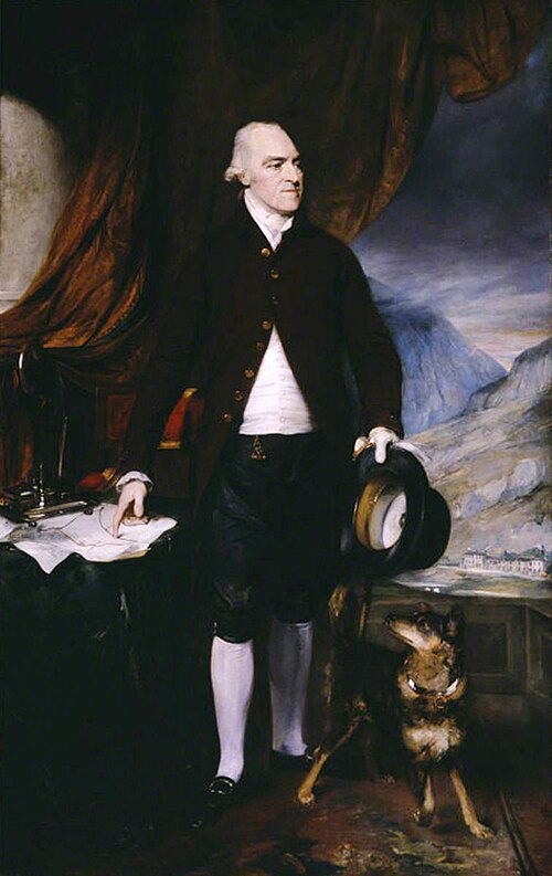 Richard Pennant, 1st Baron Penrhyn of Penrhyn, Co. Louth (?1737-1808) and his Dog, 'Crab', 1805, Henry Thomson