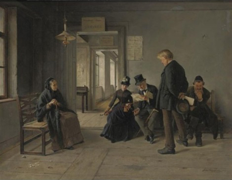 Courthouse waiting room, 1887, Isidor Kaufmann