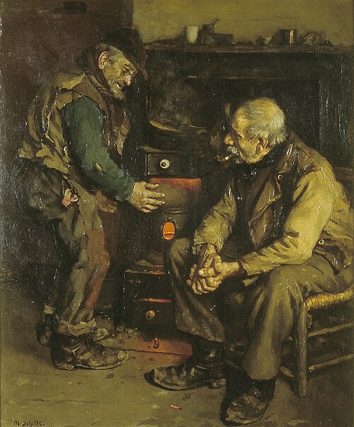 Bij het gloeiend kacheltje, 1905, Martin Schildt